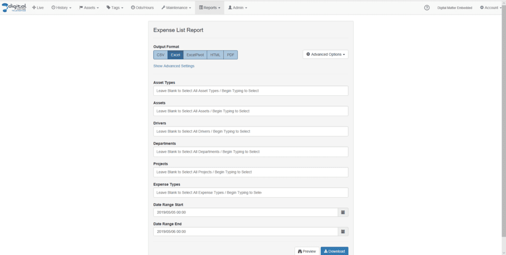 GPS tracking system interface for route and asset tracking security.