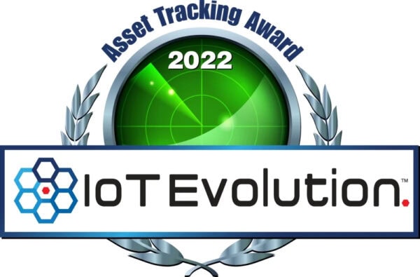 Real-time GPS vehicle tracking award badge for IoT Evolution.