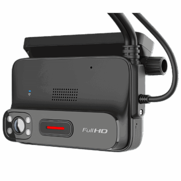 Real-time GPS tracking device with HD camera for fleet and vehicle monitoring.